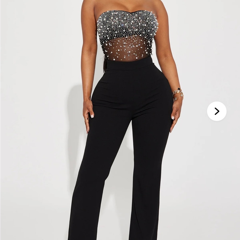 🩶Black and Silver Strapless Jumpsuit🩶